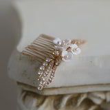 Zircon with diamond flower bridal hair comb pearl hair accessories