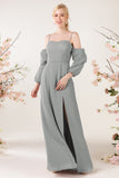 Trumpet Sweep-Brush Train Chiffon Bridesmaid Dress