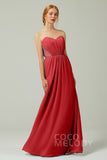 Sheath-Column Floor Length Chiffon Bridesmaid Dress