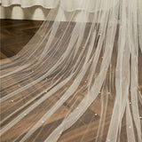 Pearl long tail bridal veil