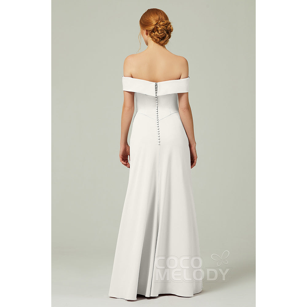 Sheath Floor Length Knitted Fabric Wedding Dress CB0346