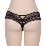 Large size T-back sexy ladies panties transparent lace seduction briefs