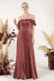 Sheath-Column Floor Length Velvet Bridesmaid Dress