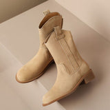 Retro Middle boots autumn and winter women's fashion shoes