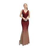 Women Sequins Fish Tail Party Evening Dress