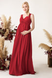 A-Line Sweep-Brush Train Chiffon Bridesmaid Dress