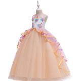 New Cuhk Full Skirt Children's Dress Unicorn Irregular Train Performance Dress