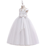 European And American One Shoulder Girls Dress Princess Dress Bow Children's Wedding Dress
