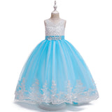 New Girl's Dress Princess Dress Embroidered Wedding Dress Bow Drag Evening Dress