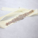 Hand-stitched bride rhinestone belt