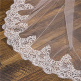 Bridal lace single layer veil