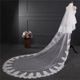 Bride long lace veil wedding accessories