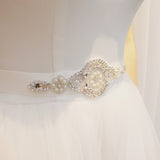 Bridal Pearl Rhinestone flower belt