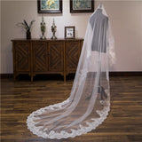 Bridal lace single layer veil