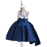 European And American New Big Children Drag Dress Beaded Embroidered Girl Princess Dress Host Tuxedo Dress