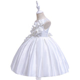 New Children's Dress Princess Dress Three-Dimensional Flower Wedding Dress Sleeveless Dress For Children