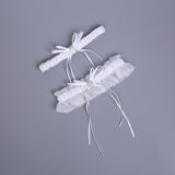 Rhinestone lace bow bridal Garter