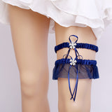 Bow flower bridal lace garter