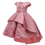 New Embroidered Princess Dress Kids Dress Short Sleeved Tail Dress