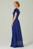 Sheath-Column Floor Length Chiffon Bridesmaid Dress