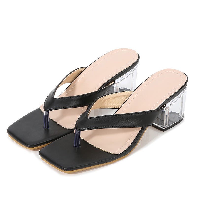 Women's slippers clear heel sandals plus size slippers
