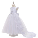 New Wedding Dress Long Pompous Princess Skirt Spell Color Lace Bow Drag Host Evening Dress