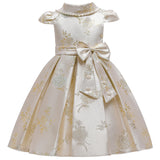 Children's Girls' Beaded Bow Princess Dress Fashion Show Dress