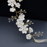 Fabric silk flower handmade pearl simplicity belt