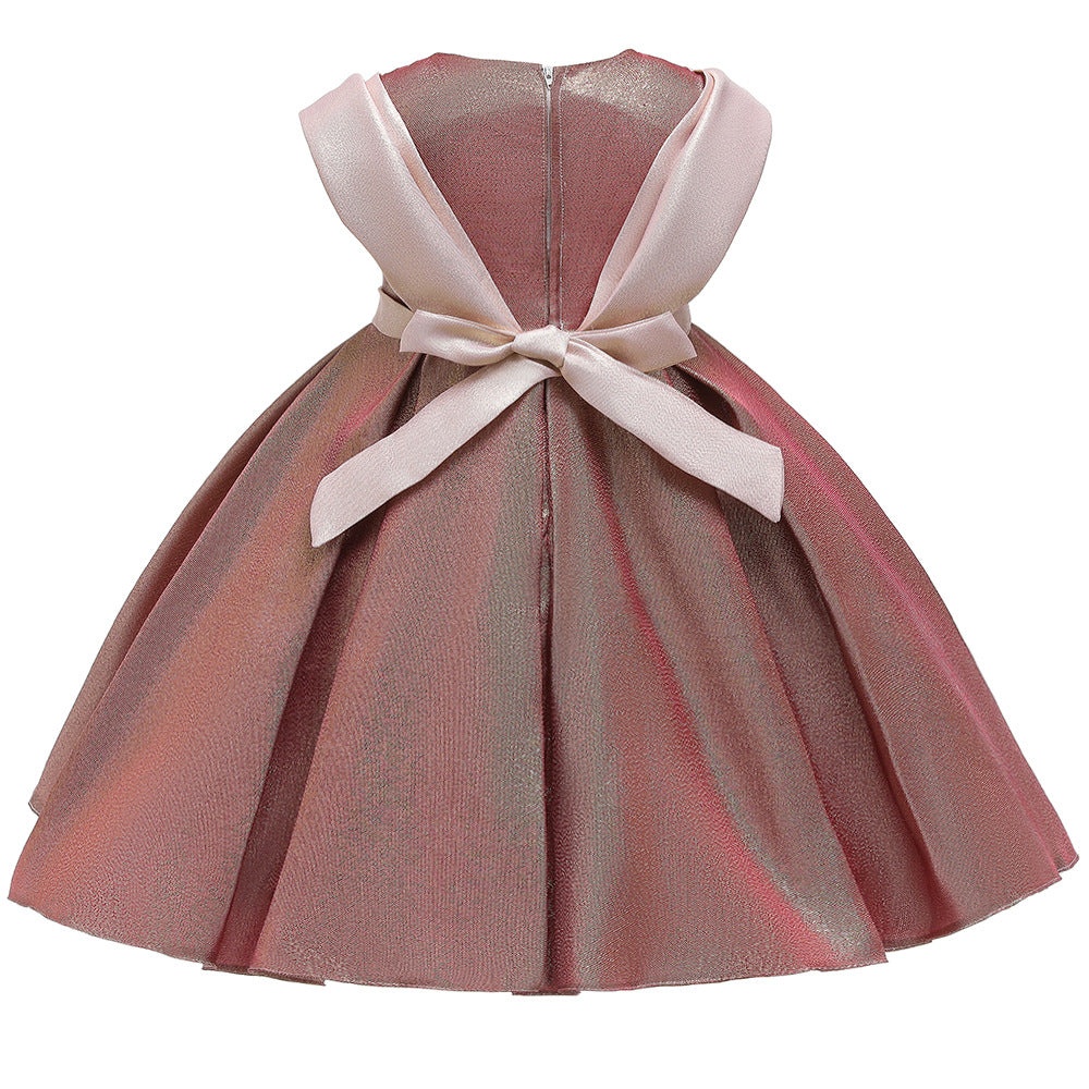 Children's Forged Cloth Bow Princess Dress Piano Performance Dress