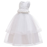 Children's Girls' Applique Puffy Skirt Irregular Skirt Host Dress Evening Dress