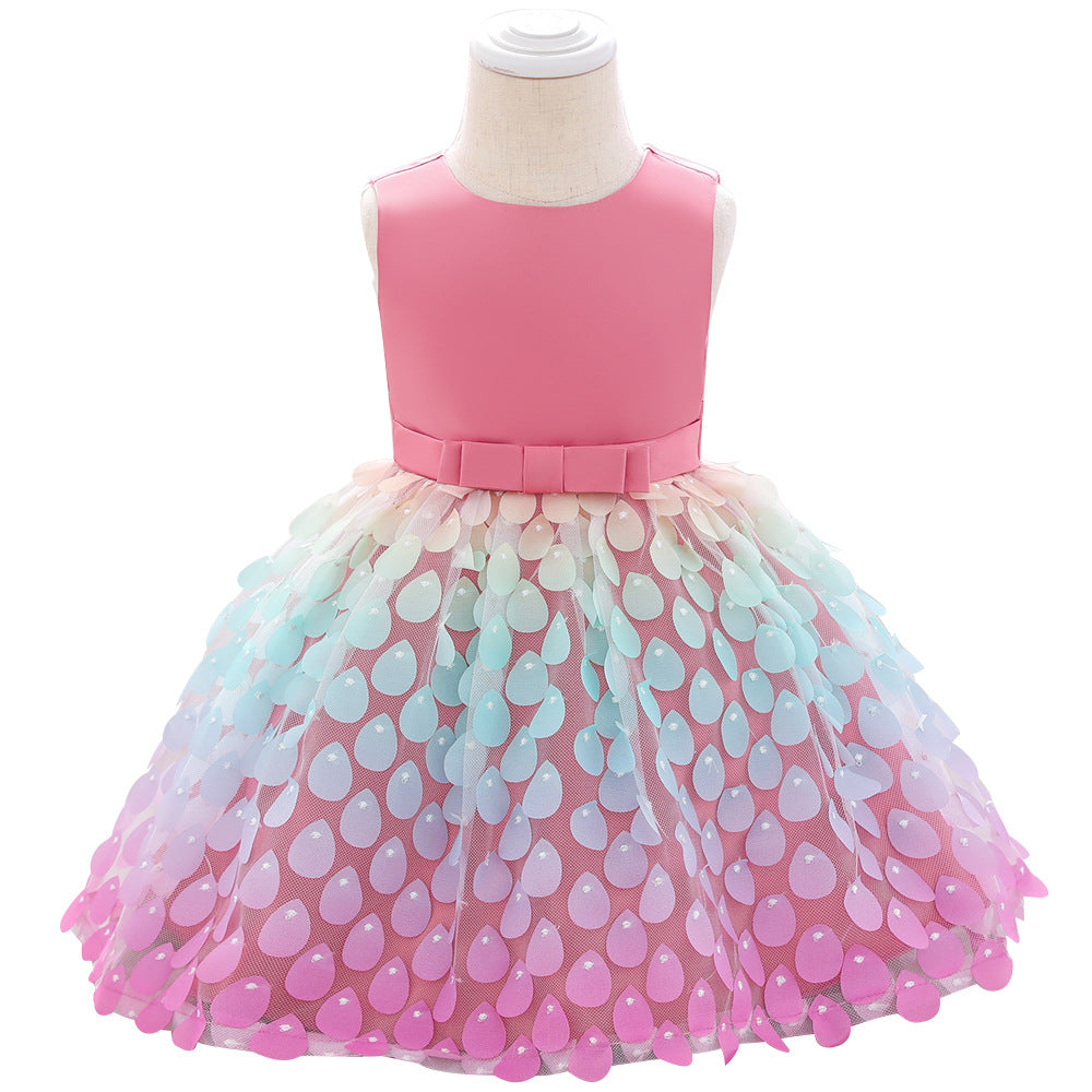 Children's And Girls' First Birthday Water Drop Fluffy Skirt Dress