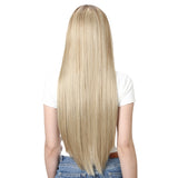 Fashion long straight hair natural half headgear one-piece invisible hair extension