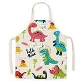 Linen parent-child cartoon apron oil-proof