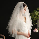 Double layer bridal veil simple wedding accessories