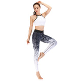 Print yoga pants simple camisole top bra