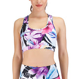 Yoga clothes flower print sports bra pants