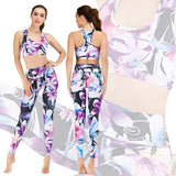 Yoga clothes flower print sports bra pants