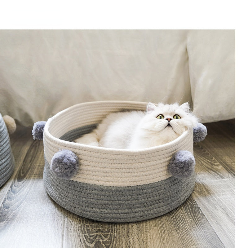 Woven cat nest four seasons general net red cat cat bed cat house villa small dog kennel pet products