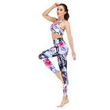 Yoga clothes flower print sports bra pants