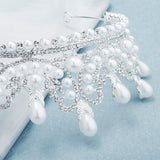 Bridal wedding rhinestone pearl tiara