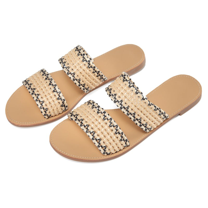 Women's Outdoor slippers fashionable all-match flat slippers summer slippers
