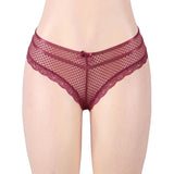 Sexy underwear women's plus size lace hollow out see-through low waist briefs underwear