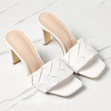 Women's shoes spring and summer high heels knitted belt sandals