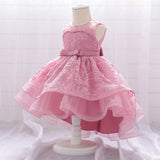 Children And Girls 0-3 years Old Infants And Young Children  Bead Tail Wedding Dress Princess Dress