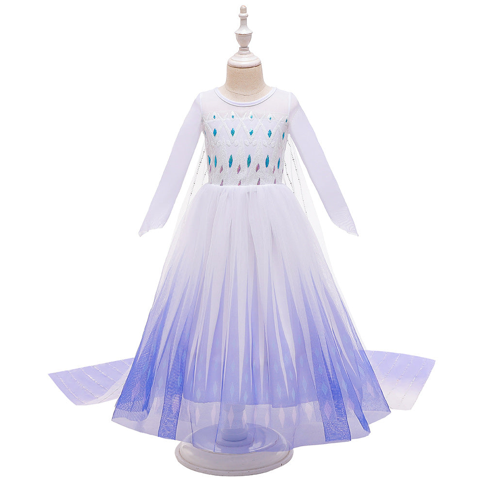 Frozen Sequined Long-Sleeved Princess Elsa Dress Halloween Dress