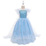 Frozen Princess Elsa Dress Halloween Costume Girls Dress