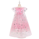 Princess Aisha Short Sleeve Cute Children's Frozen Gauze Dress