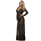 Sexy lingerie sexy nightdress lace long transparent dress