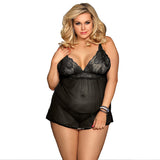 Plus size strap sexy lingerie European and American style sexy lace nightdress