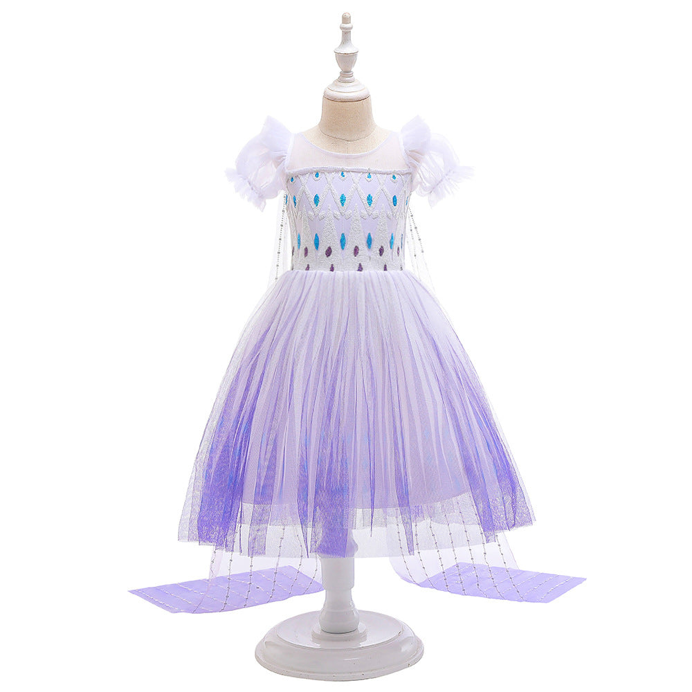 Children's Snow And Ice 2 Sequin Princess Aisha Dress Halloween Performance Dress Princess Dress